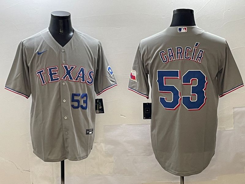Men Texas Rangers #53 Garcia Grey Game 2025 Nike MLB Jersey style 3->tampa bay rays->MLB Jersey